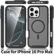 Apple iPhone 16 Pro Max Hoesje Full Protect 360° Cover met MagSafe Matte Zwart afbeelding 5