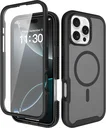 Apple iPhone 16 Pro Max Hoesje Full Protect 360° Cover met MagSafe Matte Zwart
