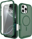 Apple iPhone 16 Pro Max Hoesje Full Protect 360° Cover met MagSafe Matte Groen
