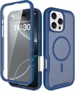 Apple iPhone 16 Pro Max Hoesje Full Protect 360° Cover met MagSafe Matte Blauw