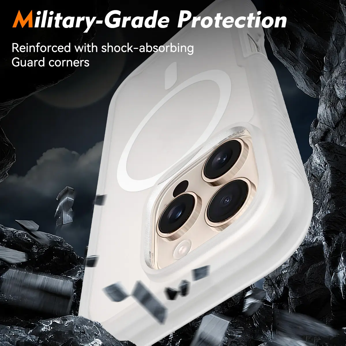 Apple iPhone 16 Pro Hoesje Full Protect 360° Cover met MagSafe Matte Transparant afbeelding 4