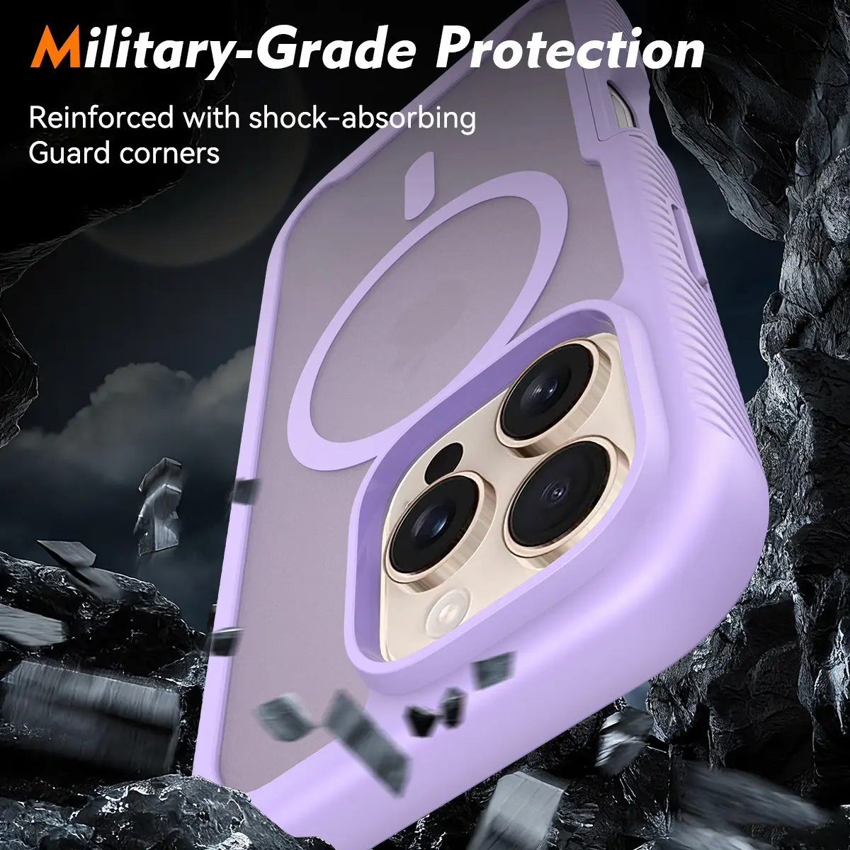 Apple iPhone 16 Pro Hoesje Full Protect 360° Cover met MagSafe Matte Paars afbeelding 2