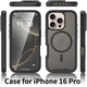 Apple iPhone 16 Pro Hoesje Full Protect 360° Cover met MagSafe Matte Zwart afbeelding 7