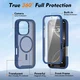 Apple iPhone 16 Pro Hoesje Full Protect 360° Cover met MagSafe Matte Blauw afbeelding 7