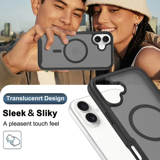 Apple iPhone 16 Plus Hoesje Full Protect 360° Cover met MagSafe Matte Zwart afbeelding 6