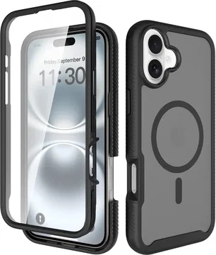 Apple iPhone 16 Plus Hoesje Full Protect 360° Cover met MagSafe Matte Zwart
