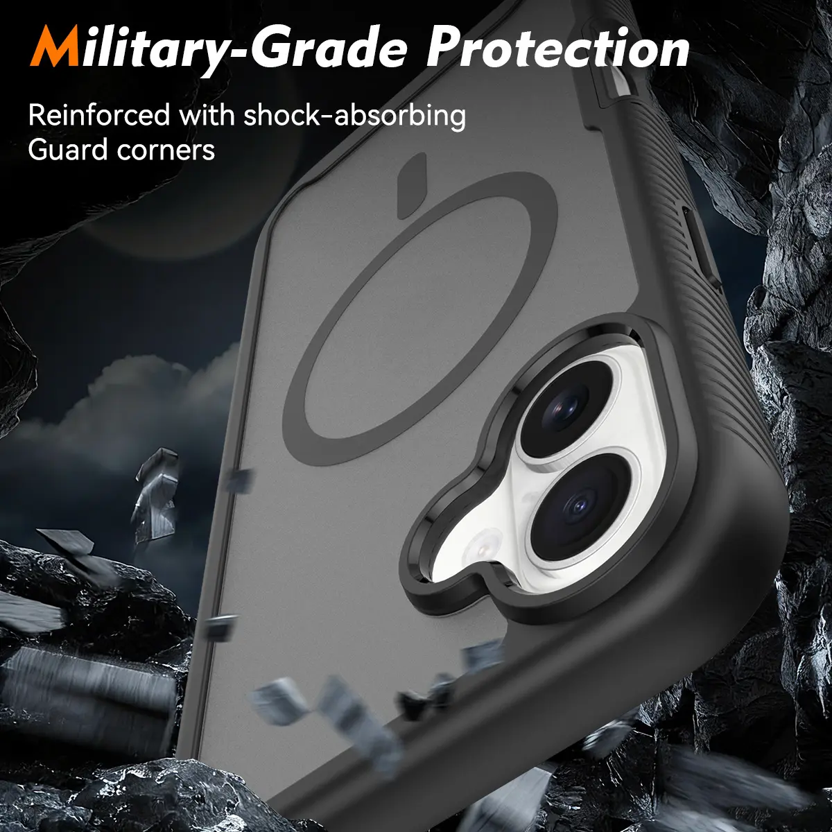 Apple iPhone 16 Plus Hoesje Full Protect 360° Cover met MagSafe Matte Zwart afbeelding 4