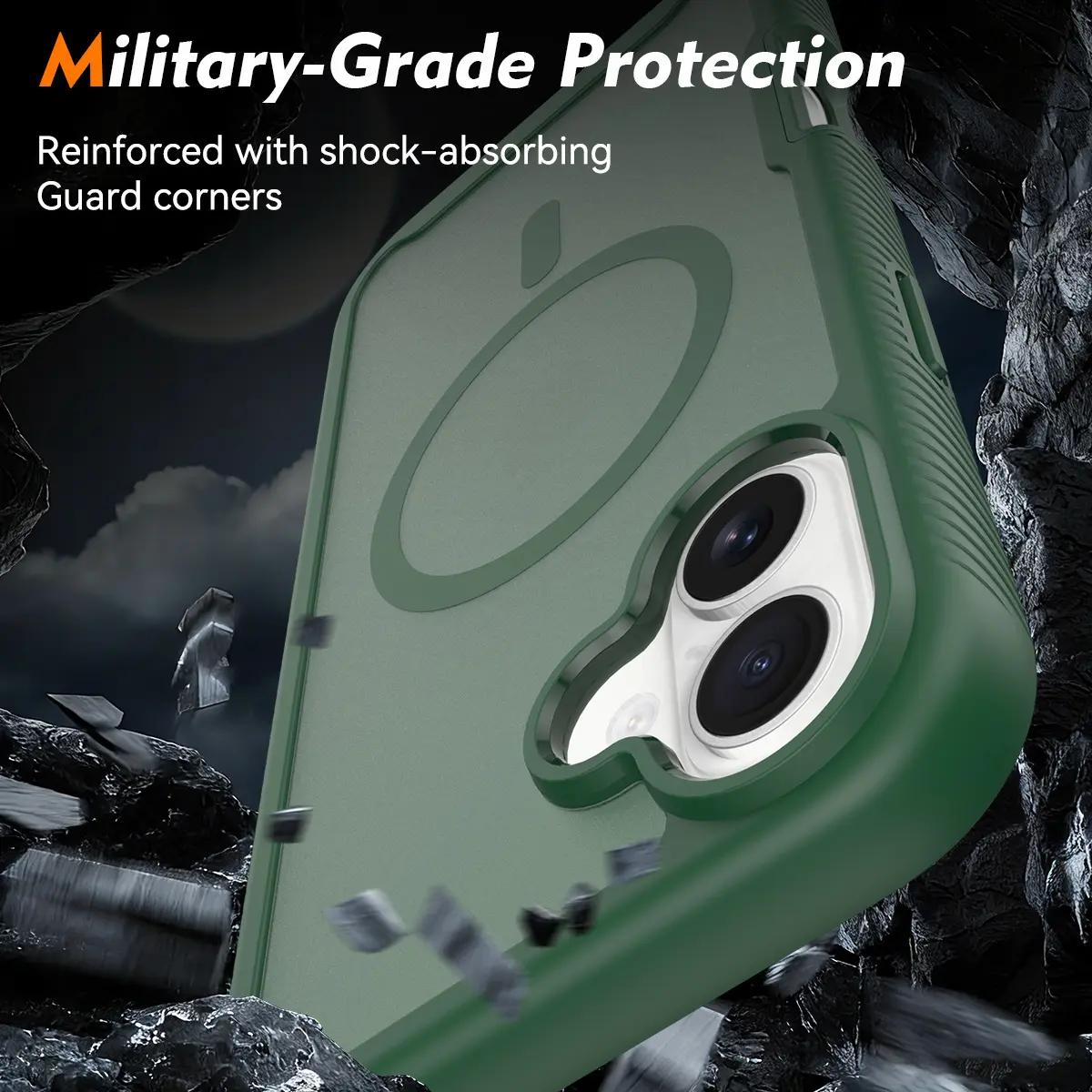 Apple iPhone 16 Plus Hoesje Full Protect 360° Cover met MagSafe Matte Groen afbeelding 3