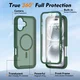 Apple iPhone 16 Plus Hoesje Full Protect 360° Cover met MagSafe Matte Groen afbeelding 5
