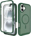 Apple iPhone 16 Plus Hoesje Full Protect 360° Cover met MagSafe Matte Groen
