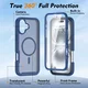 Apple iPhone 16 Plus Hoesje Full Protect 360° Cover met MagSafe Matte Blauw afbeelding 7