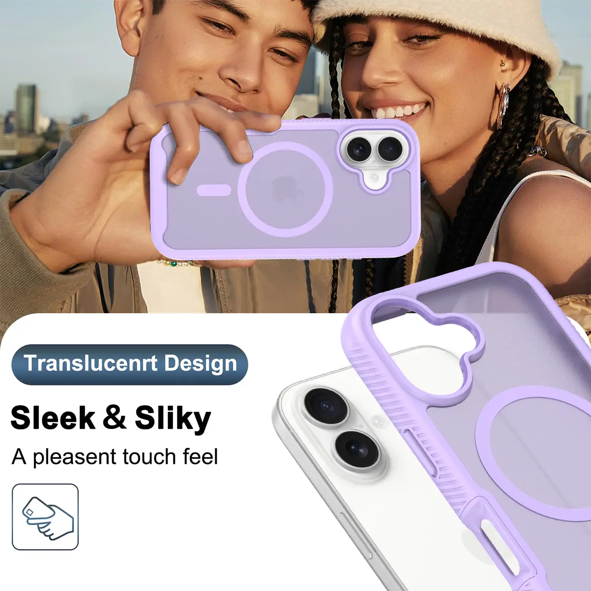 Apple iPhone 16 Hoesje Full Protect 360° Cover met MagSafe Matte Paars afbeelding 8