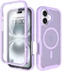 Apple iPhone 16 Hoesje Full Protect 360° Cover met MagSafe Matte Paars