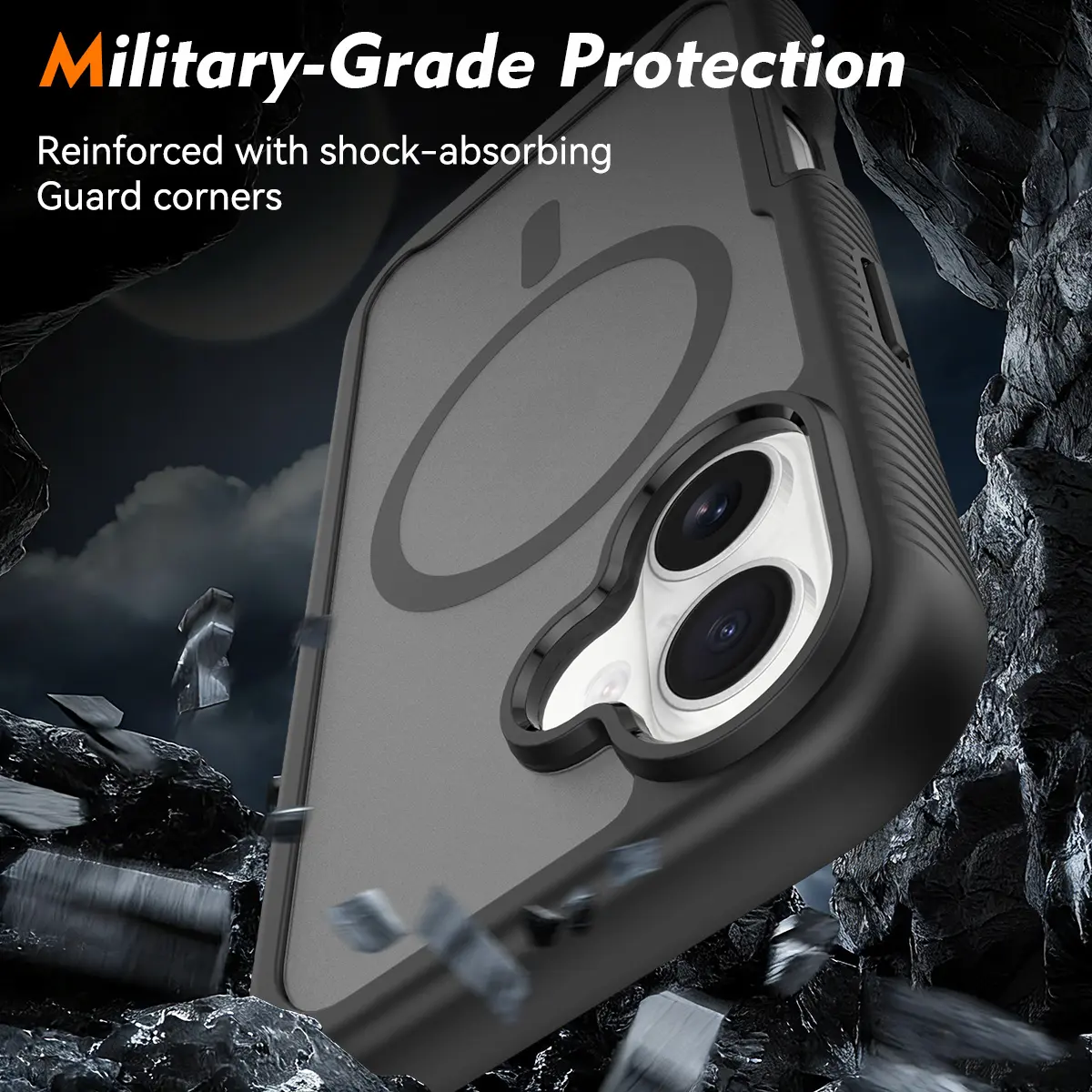 Apple iPhone 16 Hoesje Full Protect 360° Cover met MagSafe Matte Zwart afbeelding 3