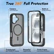 Apple iPhone 16 Hoesje Full Protect 360° Cover met MagSafe Matte Zwart afbeelding 7