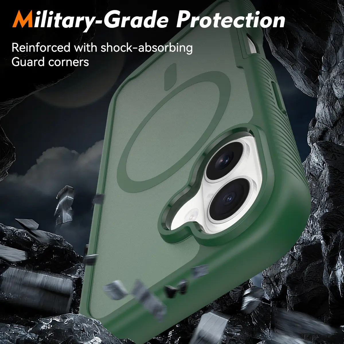 Apple iPhone 16 Hoesje Full Protect 360° Cover met MagSafe Matte Groen afbeelding 5