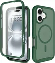 Apple iPhone 16 Hoesje Full Protect 360° Cover met MagSafe Matte Groen