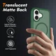 Apple iPhone 16 Hoesje Full Protect 360° Cover met MagSafe Matte Groen afbeelding 2