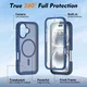 Apple iPhone 16 Hoesje Full Protect 360° Cover met MagSafe Matte Blauw afbeelding 8
