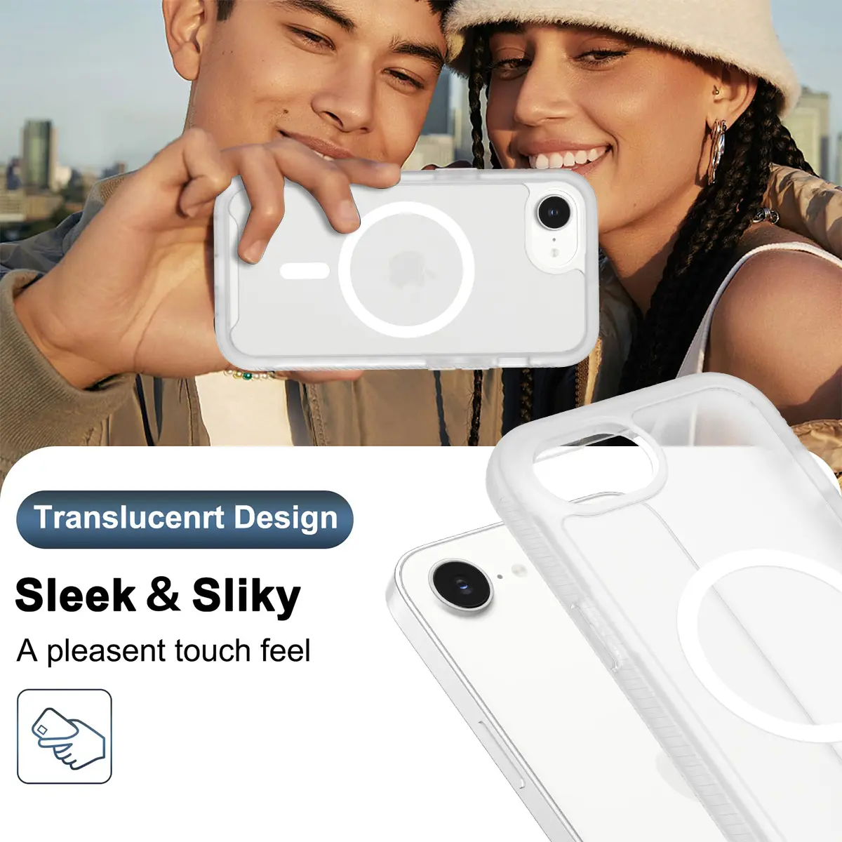 Apple iPhone 17e / 16e Hoesje Full Protect 360° Cover MagSafe Matte Transparant afbeelding 8