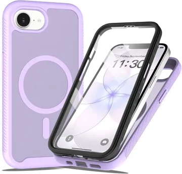 Apple iPhone 17e / 16e Hoesje Full Protect 360° Cover met MagSafe Matte Paars