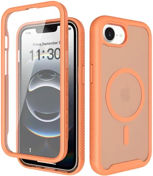 Apple iPhone 17e / 16e Hoesje Full Protect 360° Cover met MagSafe Matte Oranje