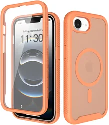 Apple iPhone 17e / 16e Hoesje Full Protect 360° Cover met MagSafe Matte Oranje afbeelding
