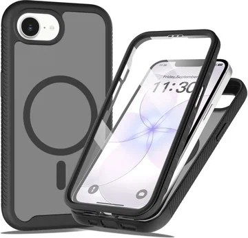 Apple iPhone 17e / 16e Hoesje Full Protect 360° Cover met MagSafe Matte Zwart