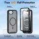 Apple iPhone 17e / 16e Hoesje Full Protect 360° Cover met MagSafe Matte Zwart afbeelding 5