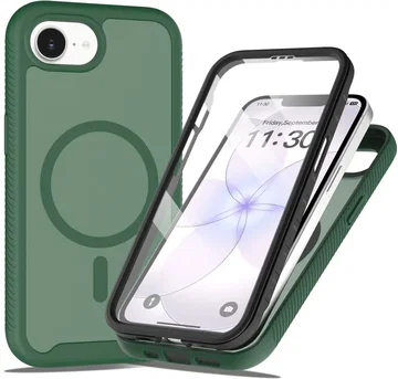 Apple iPhone 17e / 16e Hoesje Full Protect 360° Cover met MagSafe Matte Groen
