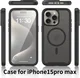 Apple iPhone 15 Pro Max Hoesje Full Protect 360° Cover met MagSafe Matte Zwart afbeelding 6