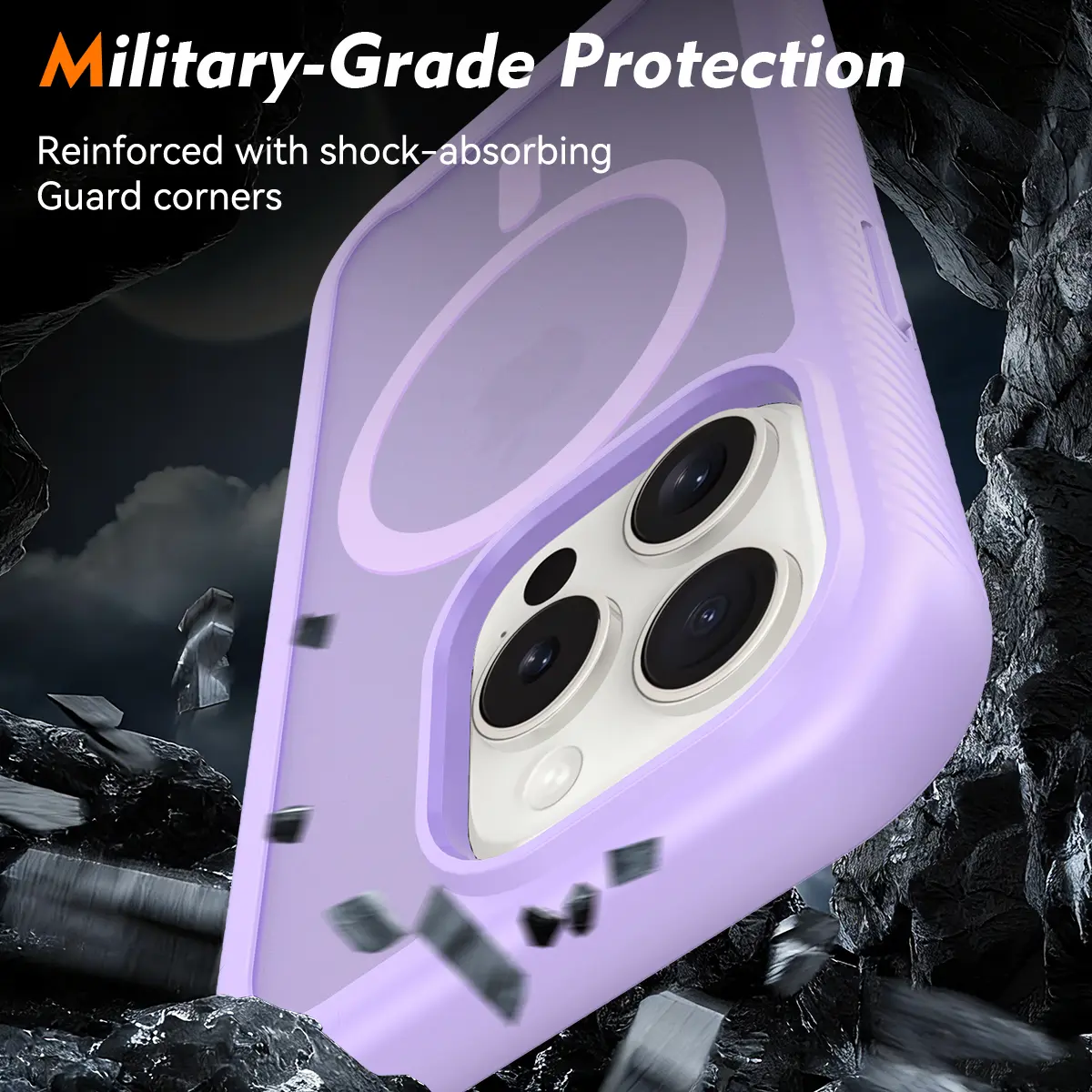 Apple iPhone 15 Pro Hoesje Full Protect 360° Cover met MagSafe Matte Paars afbeelding 3