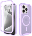 Apple iPhone 15 Pro Hoesje Full Protect 360° Cover met MagSafe Matte Paars