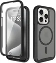 Apple iPhone 15 Pro Hoesje Full Protect 360° Cover met MagSafe Matte Zwart