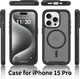 Apple iPhone 15 Pro Hoesje Full Protect 360° Cover met MagSafe Matte Zwart afbeelding 7
