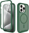 Apple iPhone 15 Pro Hoesje Full Protect 360° Cover met MagSafe Matte Groen