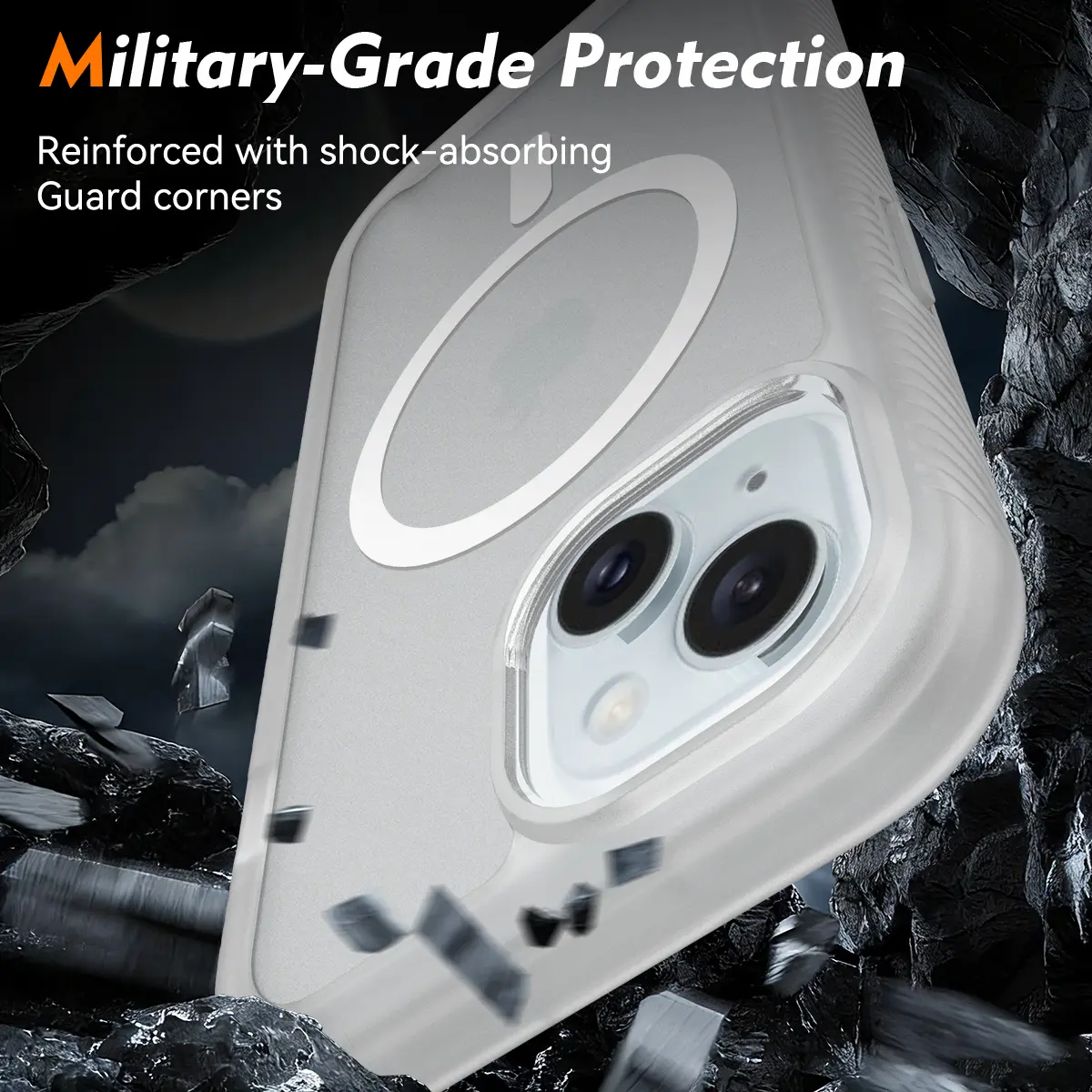 Apple iPhone 15 Hoesje Full Protect 360° Cover met MagSafe Matte Transparant afbeelding 5