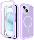 Apple iPhone 15 Hoesje Full Protect 360° Cover met MagSafe Matte Paars
