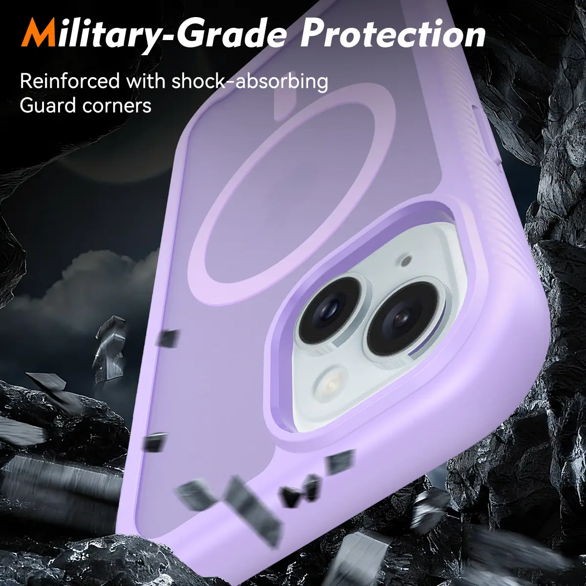 Apple iPhone 15 Hoesje Full Protect 360° Cover met MagSafe Matte Paars afbeelding 4