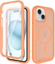 Apple iPhone 15 Hoesje Full Protect 360° Cover met MagSafe Matte Oranje