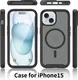 Apple iPhone 15 Hoesje Full Protect 360° Cover met MagSafe Matte Zwart afbeelding 7