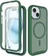 Apple iPhone 15 Hoesje Full Protect 360° Cover met MagSafe Matte Groen