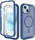 Apple iPhone 15 Hoesje Full Protect 360° Cover met MagSafe Matte Blauw