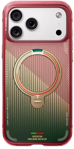 TORRAS World Cup Apple iPhone 17 Pro Hoesje MagSafe 360° Kickstand Rood Groen afbeelding 2
