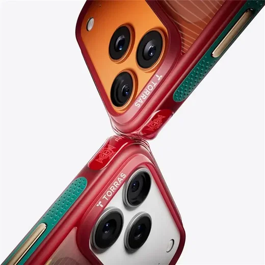 TORRAS World Cup Apple iPhone 17 Pro Hoesje MagSafe 360° Kickstand Rood Groen afbeelding 3