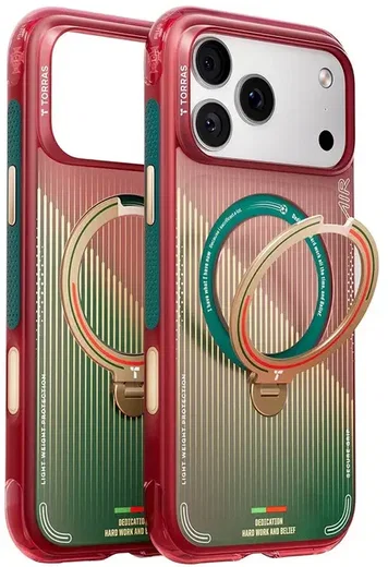 TORRAS World Cup Apple iPhone 17 Pro Hoesje MagSafe 360° Kickstand Rood Groen afbeelding 1