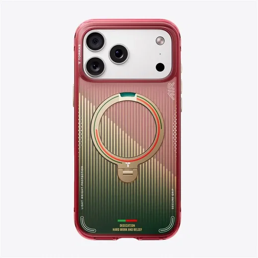 TORRAS World Cup iPhone 17 Pro Max Hoesje MagSafe 360° Kickstand Rood Groen afbeelding 2
