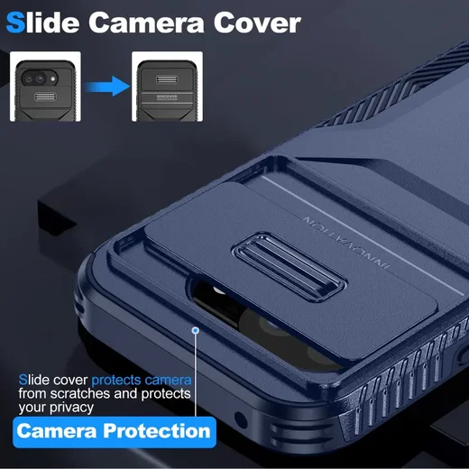 Google Pixel 10a Hoesje Camera Slider Back Cover Schokbestendig Blauw afbeelding 4