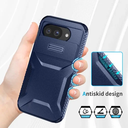 Google Pixel 10a Hoesje Camera Slider Back Cover Schokbestendig Blauw afbeelding 5