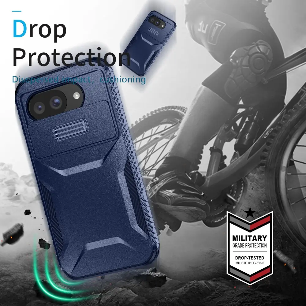 Google Pixel 10a Hoesje Camera Slider Back Cover Schokbestendig Blauw afbeelding 9